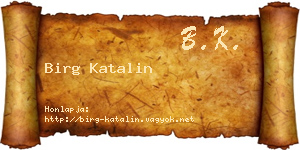 Birg Katalin névjegykártya